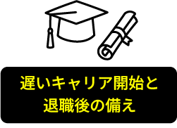 遅いキャリア開始と退職後の備え